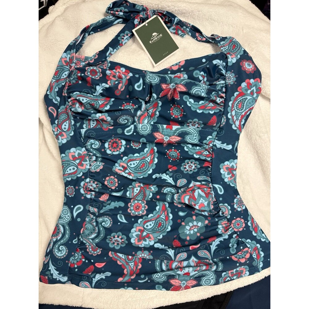 eomenie‎ women's Two piece swimsuit Size Small Ruched Tummy Control